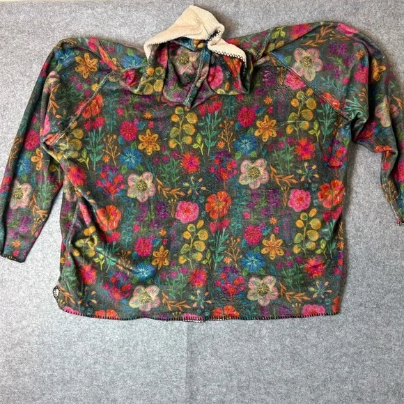 Natural Life Oversized Cozy Blanket Hoodie One size Multi Flora - Picture 4 of 10